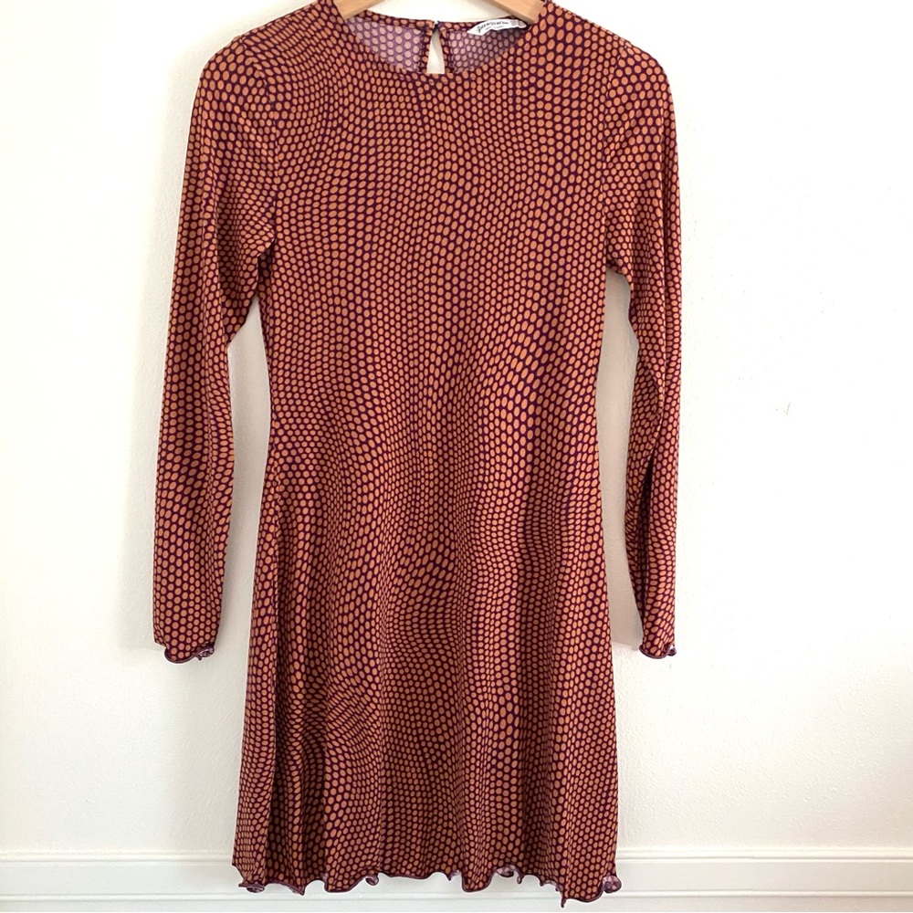 NWT Stradivarius polka dot long sleeve mini dress